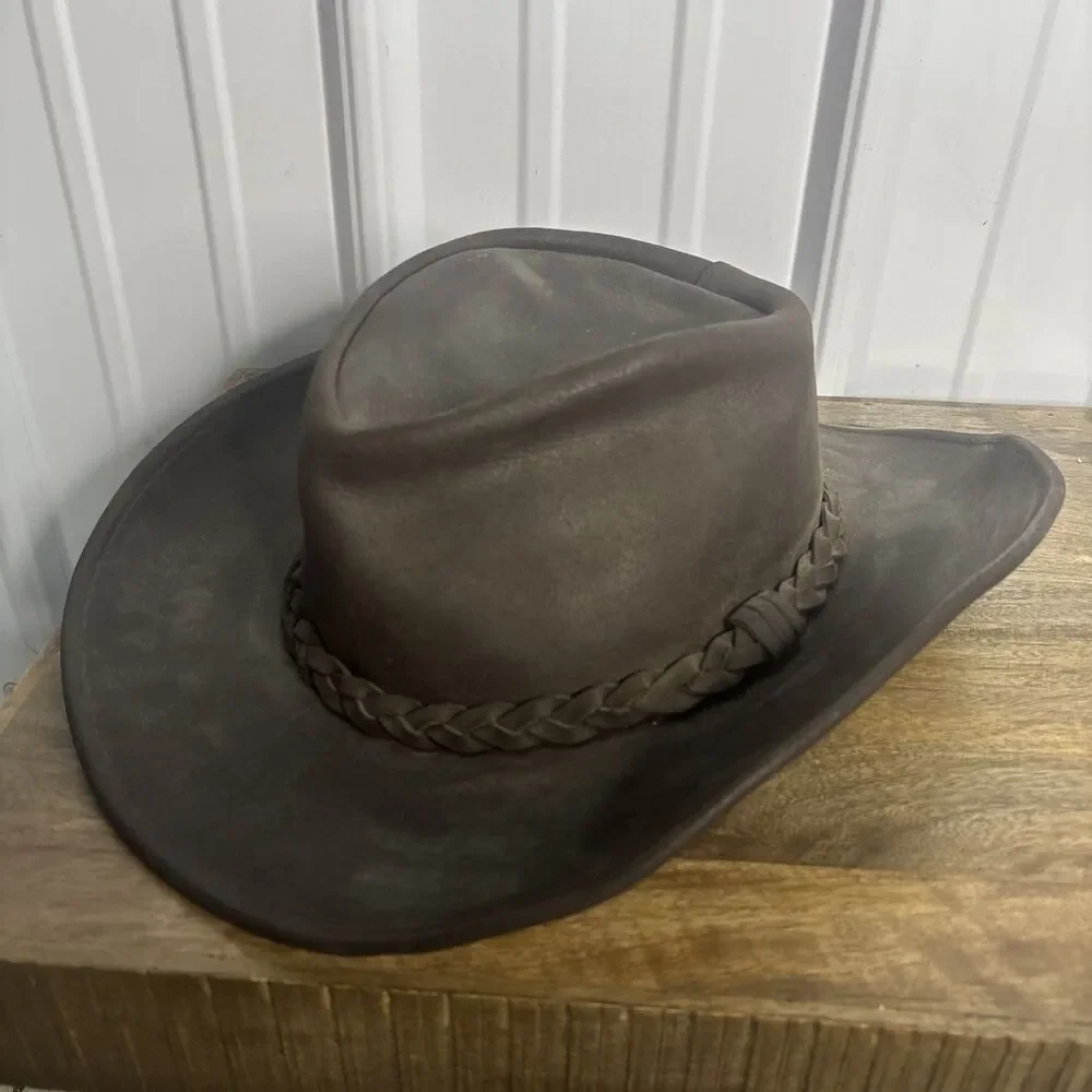 Vintage Leather Mens Henschel Hat USA Large